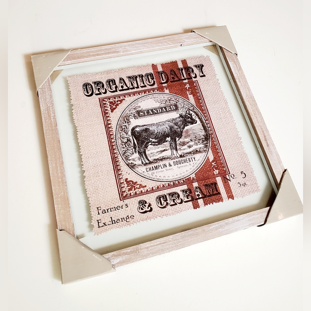 Framed Organic Dairy And Cream Farmer's Exchange 10" × 10" Print 2015